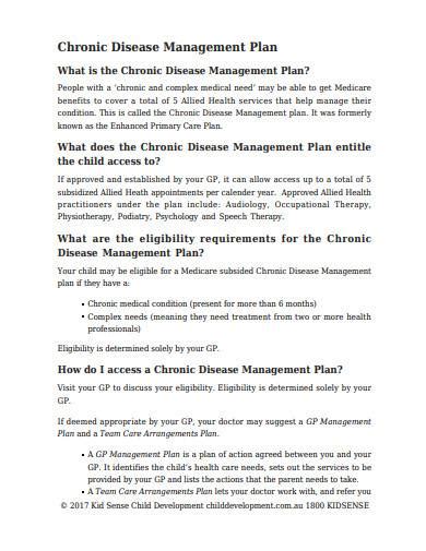 free 7 chronic disease management plan samples in pdf doc