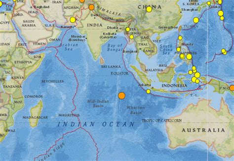 M 64 Earthquake Struck Off The Coast Of Cocos Islands