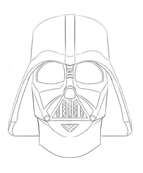A Darth Vader Mask Is Shown In This Drawing