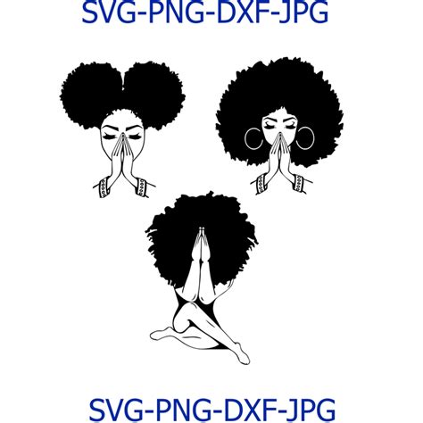 This listing is for digital cut files to use with silhouette (for. Afro Woman Praying SVG, Black Woman Praying, by Digital4U ...