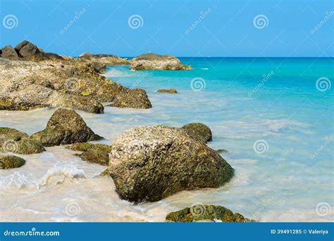 Tropical Stones Beach Phuket Island Stock Image Image Of Lonely