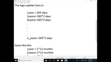 Convert Years Into Months And Days C Program Explained Youtube