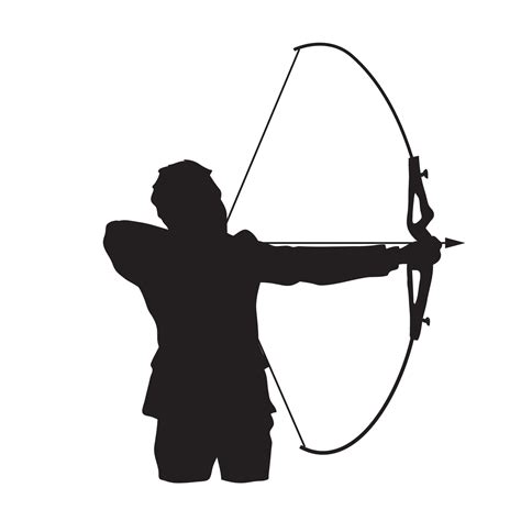 Male Archery Sports Athlete Vector Silhouette 13080863 Vector Art At