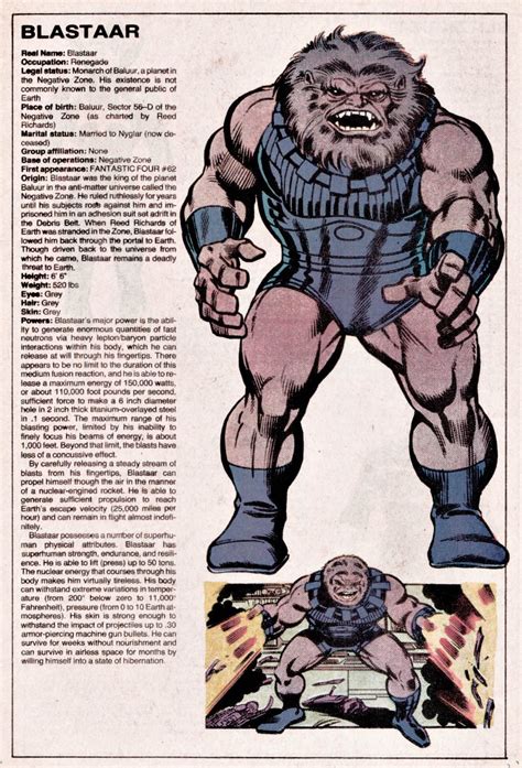 Blastaar By Al Milgrom The Official Handbook Of The Marvel Universe