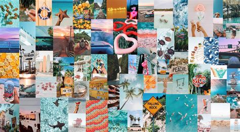 Chill Summer Beachy Vibes Aesthetic Wall Collage Kit Digital Etsy