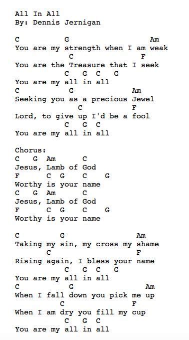 Christian Worship Song Lyrics With Guitar Chords