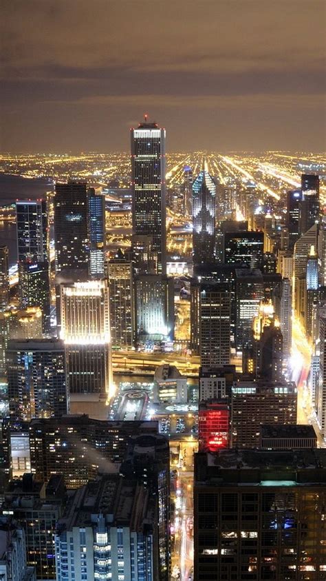 Download Bright Lights In New York Skyline Iphone Wallpaper
