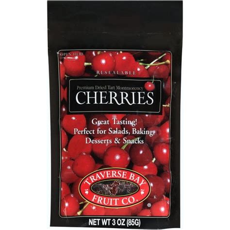Traverse Bay Fruit Co Premium Dried Tart Montmorency Cherries 3 Oz 12 Ct