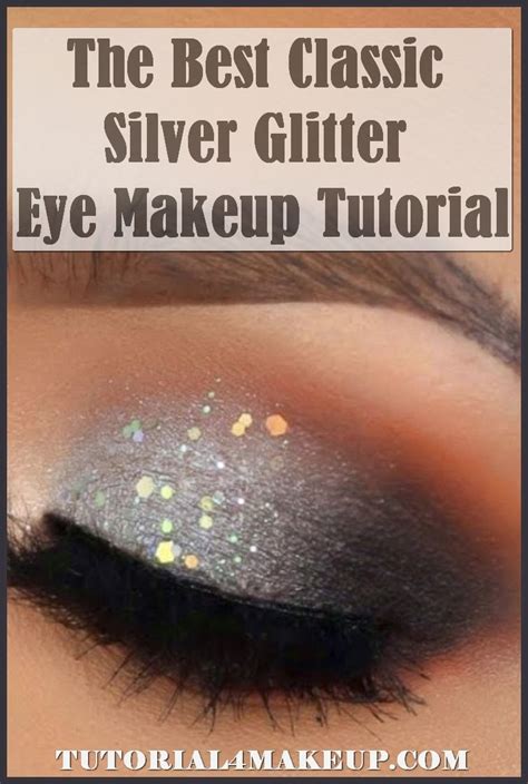 The Best Classic Silver Glitter Eye Makeup Tutorial Silver Eye Makeup