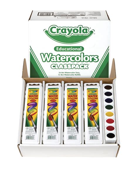 Crayola Educational Watercolor Classpack Non Toxic Assorted Colors