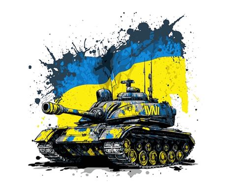Premium Vector Ukrainian Tank With A Flag Protecting Ukraine From