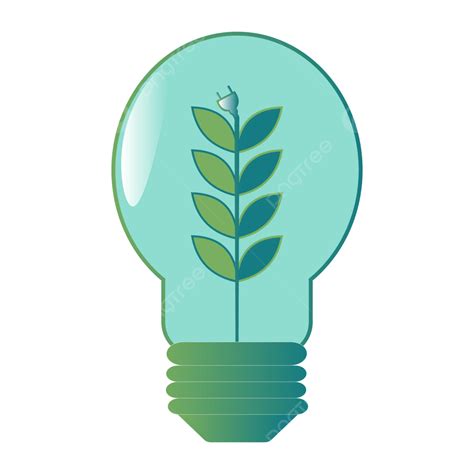 Green Leaf Light Lamp Bulb Save Energy Vector Icon Energy Saving