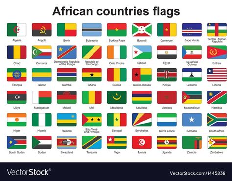 Set Of African Countries Flag Buttons With Rounded Corners Download A