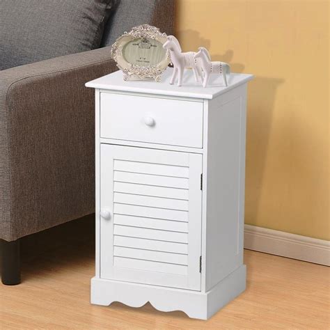 Yaheetech Nightstand End Table With One Drawer And Slatted