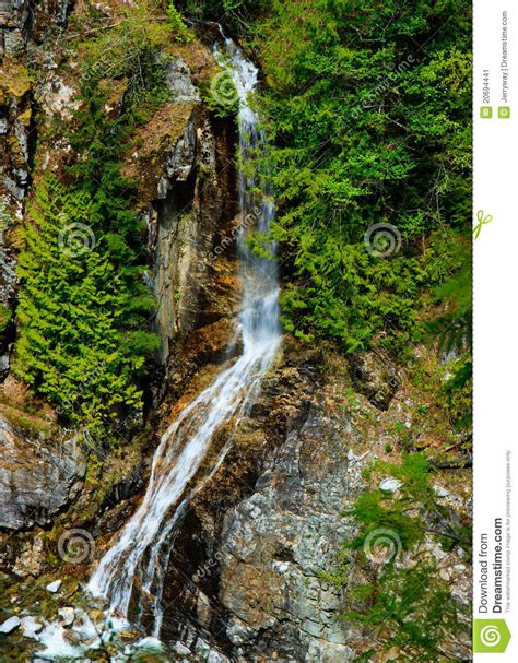 Waterfall Gorge Creek North Cascades Washington Stock Image Image