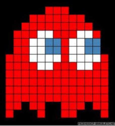 Pacman Ghost Pixel Art Grid