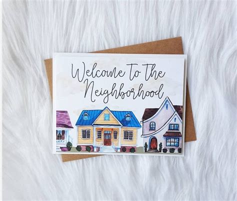 welcome neighbor card housewarming t new home card etsy