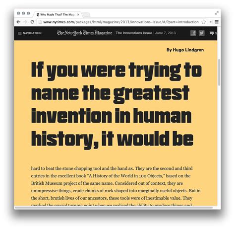 The New York Times Magazine 2013 Innovations Issue Online Edition