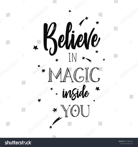 Believe Magic Inspirational Vector Typography Conceptual Stock Vector