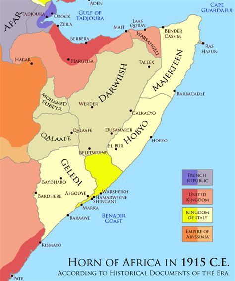 Horn Of Africa During 1915 Horn Of Africa Africa Africa Map