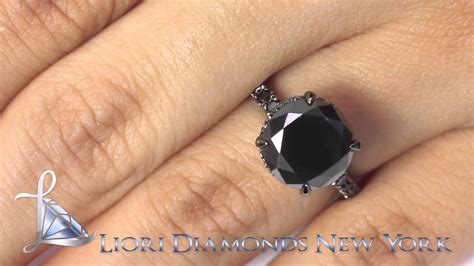 bdr 233 4 93 carat carrie s sex and the city black diamond engagement ring 18k black gold youtube