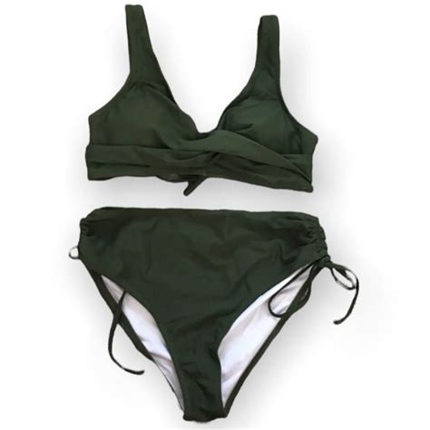 Beachsissi Swim Beachsissi Olive Green Bathing Suit Bikini Top And