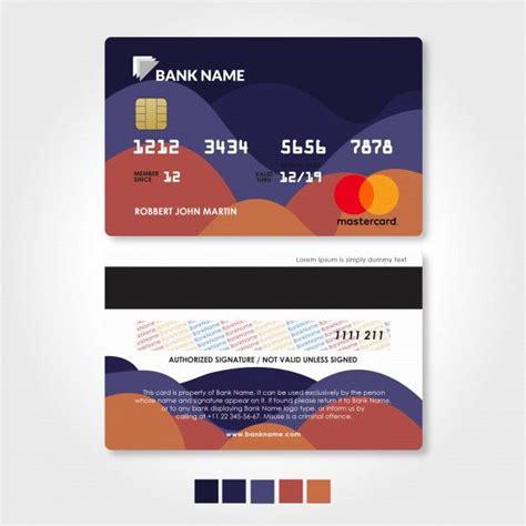 Atm/debit cards and hsa debit cards. Bank Credit And Debit Card Template With Red And Purple in 2020 | Debit card design, Card ...