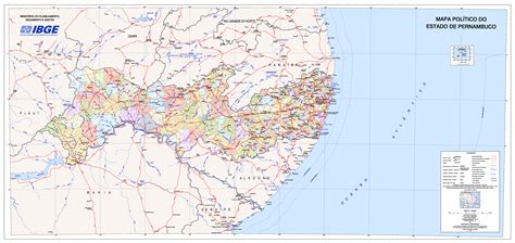 Mapas e Cartografia Mapa Político do Estado de Pernambuco