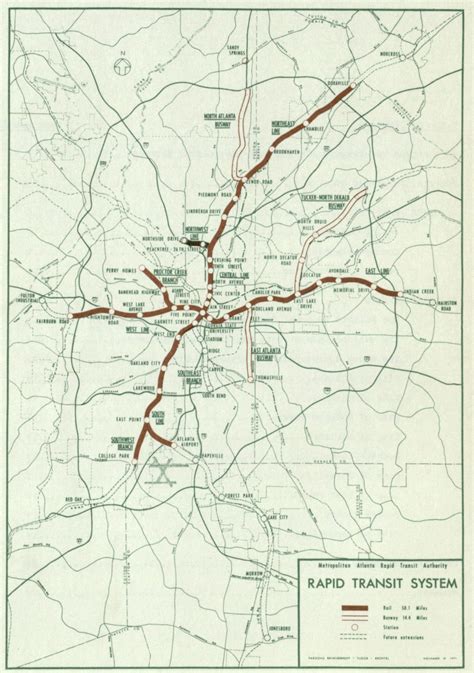 Map Of The Original Marta Railbusway System Approved By Voters In
