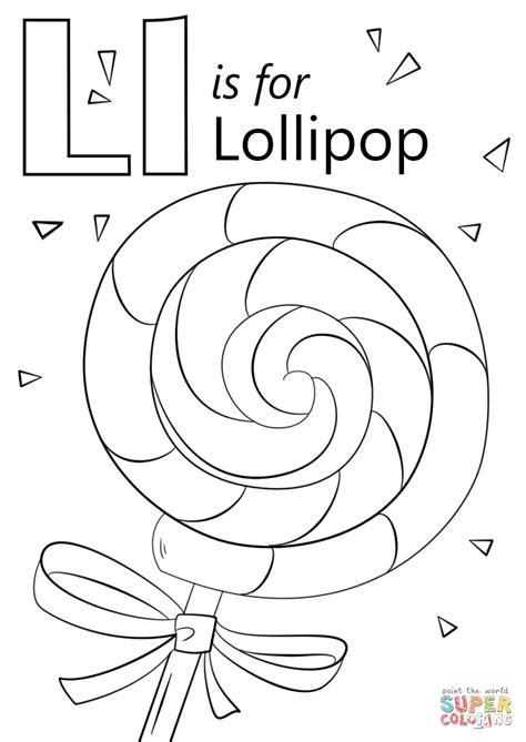 Letter L Is For Lollipop Coloring Page Free Printable Coloring Pages