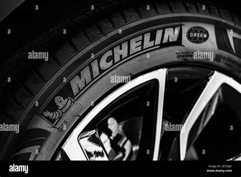 Lviv Ukraine October 17 2022 Closeup Of New Michelin Tire Stock