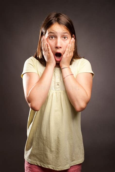 Young Girl With Surprise Expression Stock Photo Image Of Caucasian