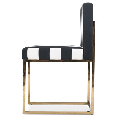 Modern Black And White Striped Dining Chair Modshop