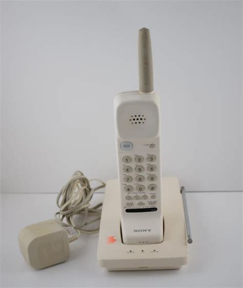 Vintage 1990s Sony White Cordless Phone Chunky Large Plastic Etsy