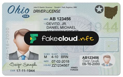 Ohio Driver License Template Fakecloud 30
