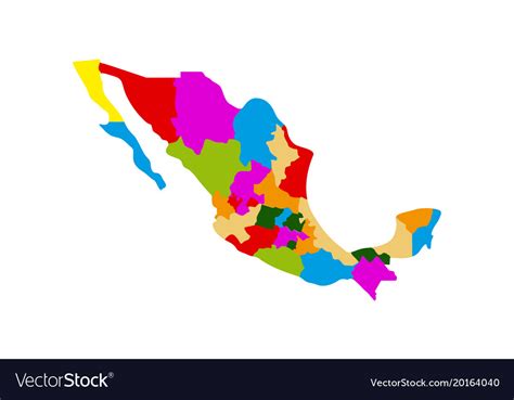 Political Map Of Mexico Royalty Free Vector Image