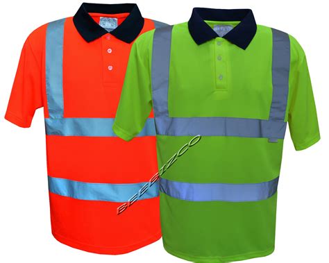 Hi Viz Polo Shirt Yellow Orange High Vis Visibility Safety Work Wear