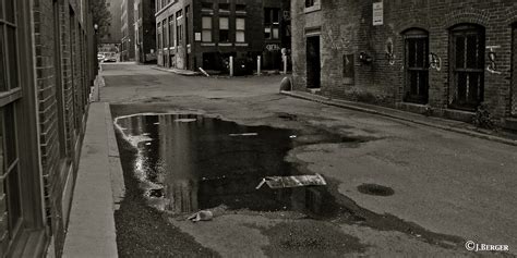 Wallpaper Dark City Street Night Water Reflection