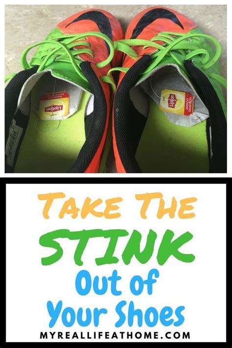 There Is A Pair Of Shoes With The Words Take The Stink Out Of Your Shoes