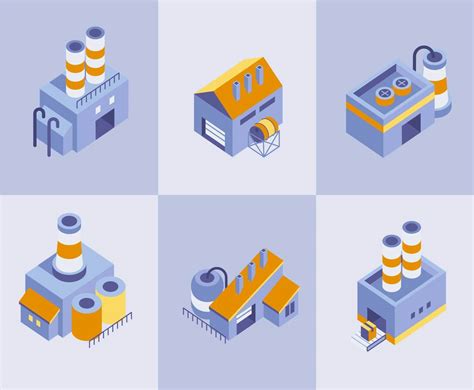 Isometric Factory Buildings Vector Vector Art And Graphics