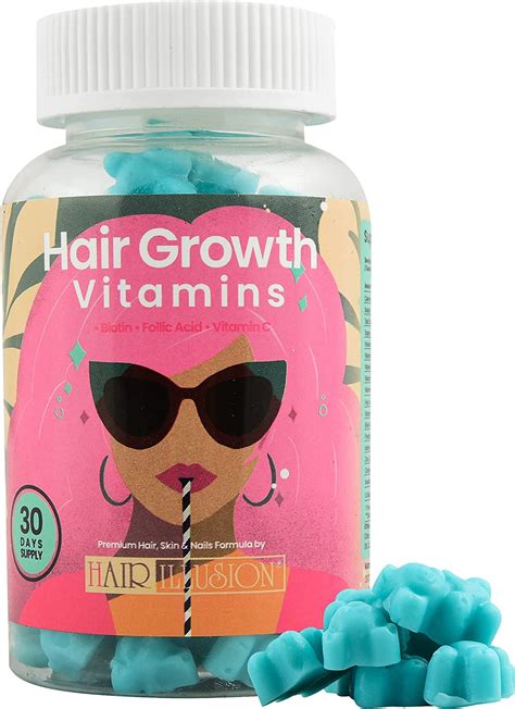 Hair Illusion Natural Hair Growth Vitamin Gummy Bear With Added Biotin