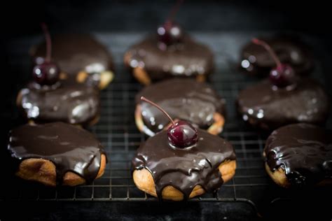 Bordeaux Cherry Filled Doughnuts With Chocolate Glaze Bad Batch