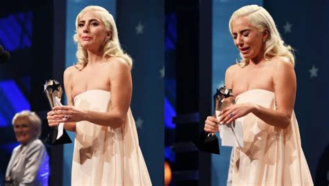 Lady Gaga Sobs Uncontrollably After Tie For Best Actress With Glenn Close Almost Suffers Nip Slip