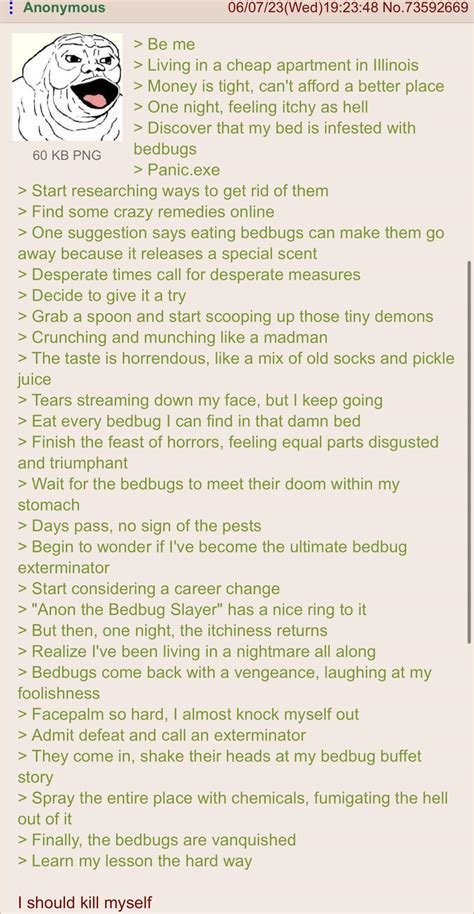 Anon is eating bedbugs | /r/Greentext | Greentext Stories | Know Your Meme