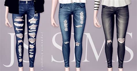 Js Sims 3 Denim Ripped Jeans