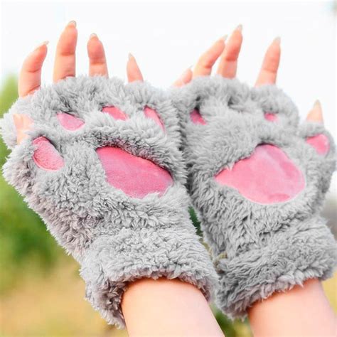 Fingerless Paw Winter Gloves Onyx Bunny