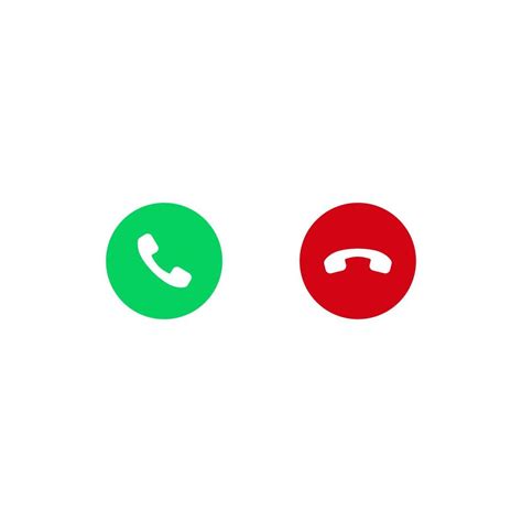 Accept And Decline Call Icon Vector Answer And Reject Button Sign