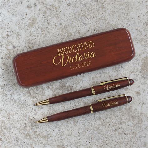 Personalized Bridal Pen Set Including Engraved Case And Choice Etsy