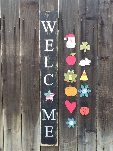 Seasonal Welcome Sign Etsy Crafts Diy Signs Welcome Sign