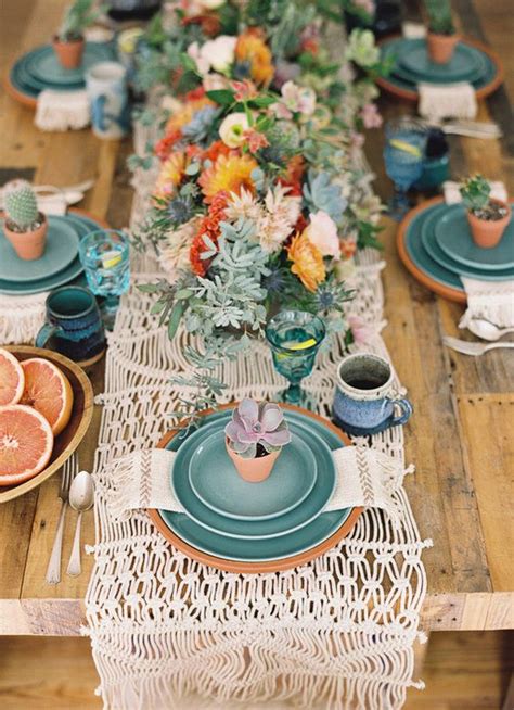boho succulent wedding tablescape decor hi miss puff